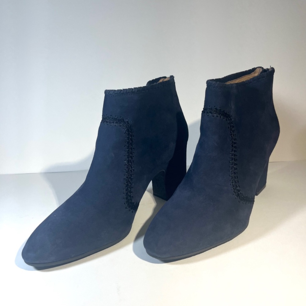 Jack Rogers Navy Blue Suede Leather Ankle Boots Women's Size 9